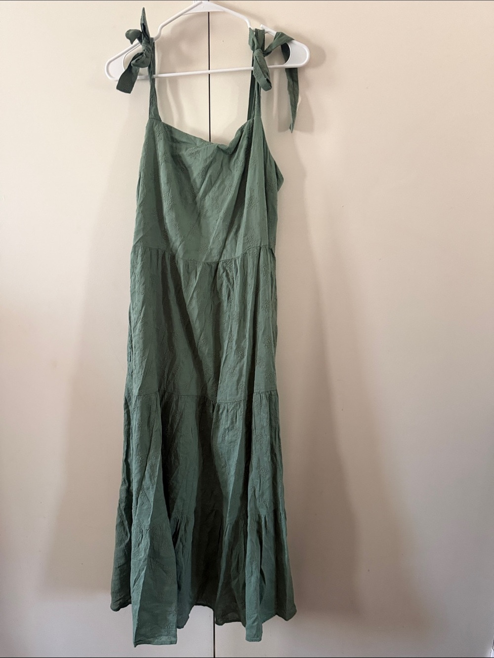 Tie-Shoulder Maxi Sundress in Sage Green